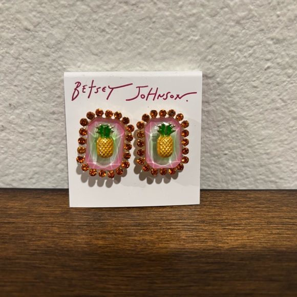 Betsey Johnson Jewelry - Betsey Johnson Pineapple Earrings - Gold and Green